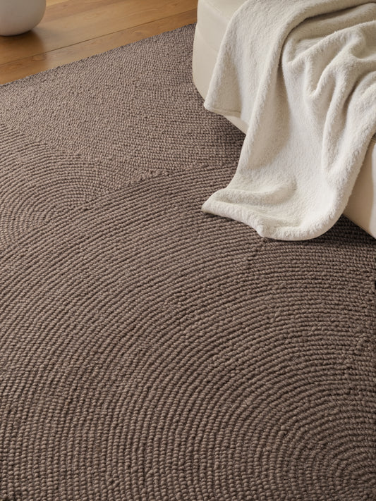 Trumpo plauko vilnonis kilimas Eleni 80x150 cm, rudas