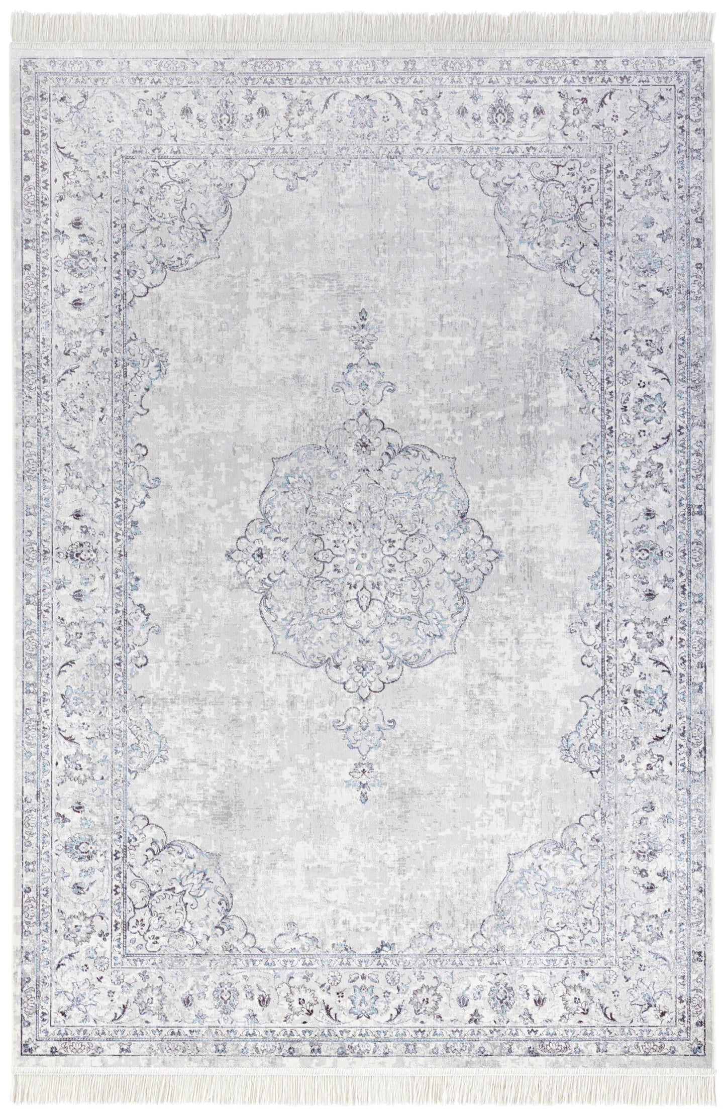 Velvetinis trumpo plauko kilimas Oriental Vintage Medaillon 160x230 cm., žydras