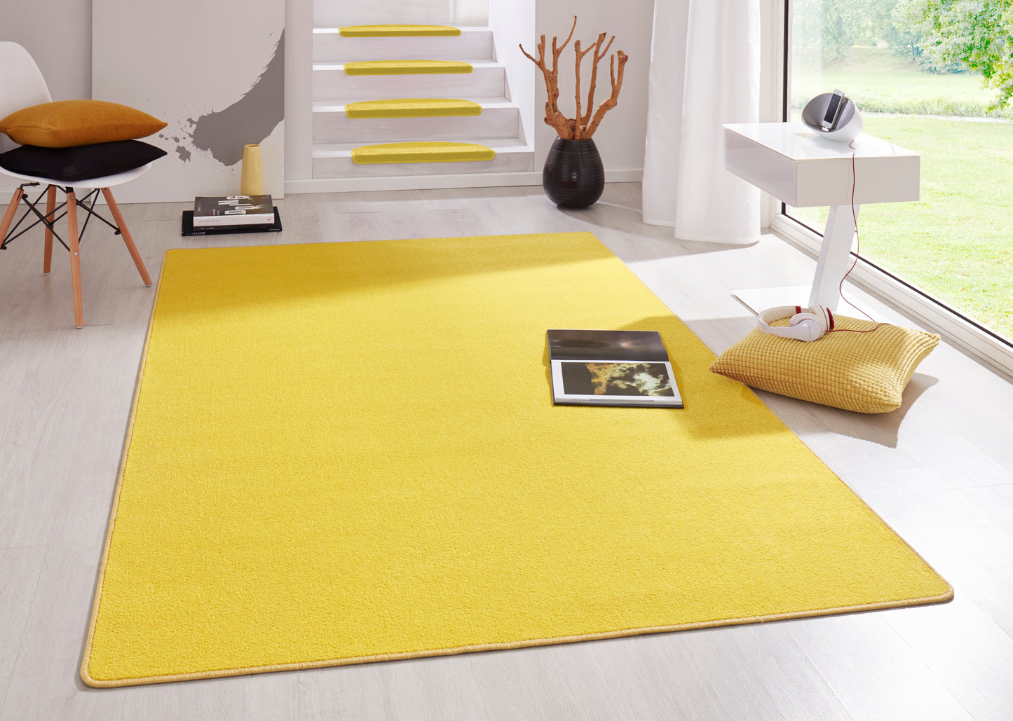 Trumpo plauko kilimas Fancy 160x240 cm, geltonas