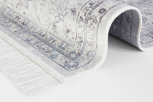 Velvetinis trumpo plauko kilimas Oriental Vintage Medaillon 160x230 cm., žydras