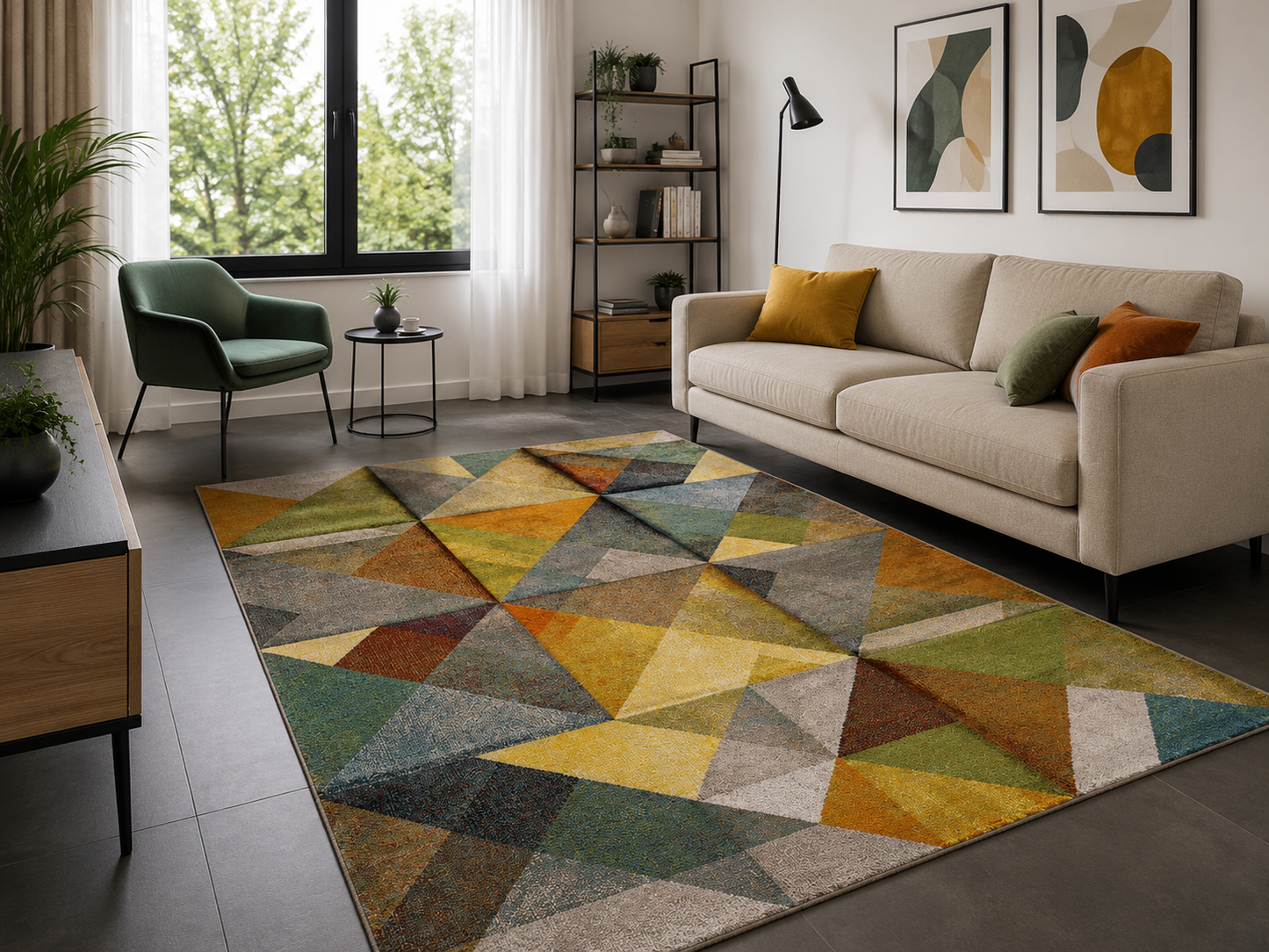 Trumpo plauko kilimas Ratix 160x230 cm., spalvotas