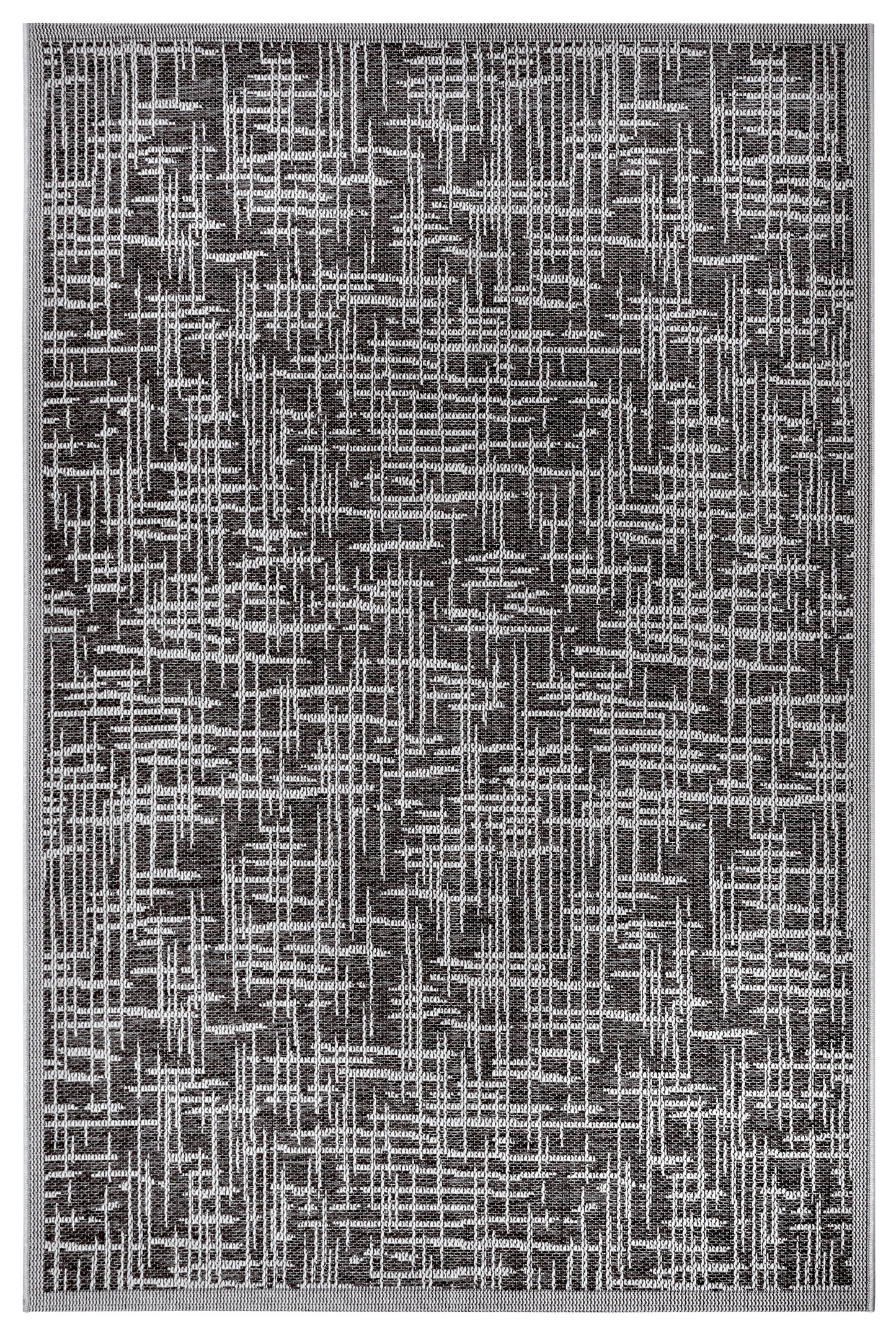Plokščio pynimo lauko kilimas Telu 190x290 cm., pilkas
